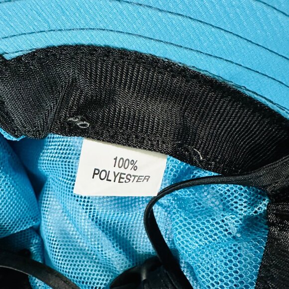 SunShade Womens Wide Brim Blue Foldable Bucket Hat Sun Hat With Ponytail Hole - Picture 2 of 8